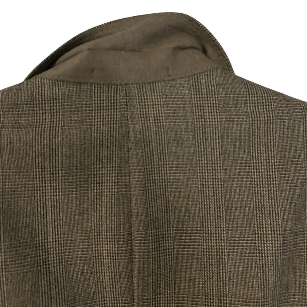 Polo University Club Ralph Lauren Brown Glen Plaid‎ Wool Blazer Sport Coat 43 T